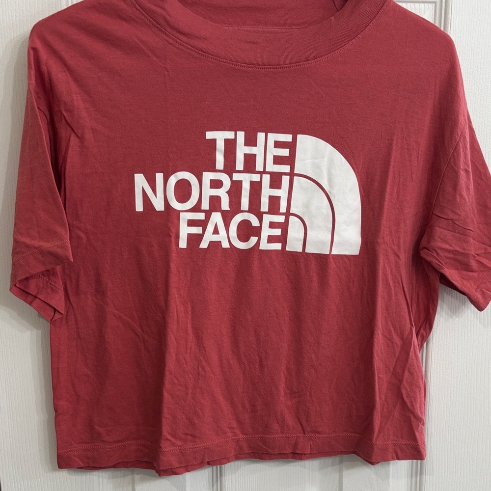 The North Face Maroon Tee with White Logo